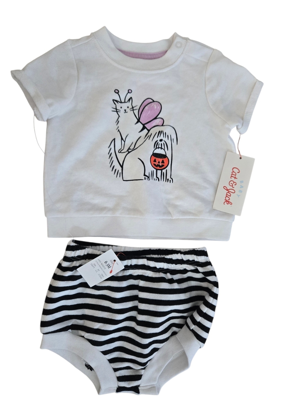 Cat & Jack Baby Halloween Top & Bloomers Set Size 0-3 Months NWT